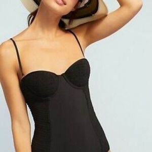 Anthropologie Allihop Smocked Bustier One Piece
